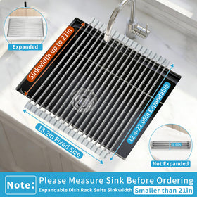 HAYAWEY rack extended to 22 inches in length for larger sinks
