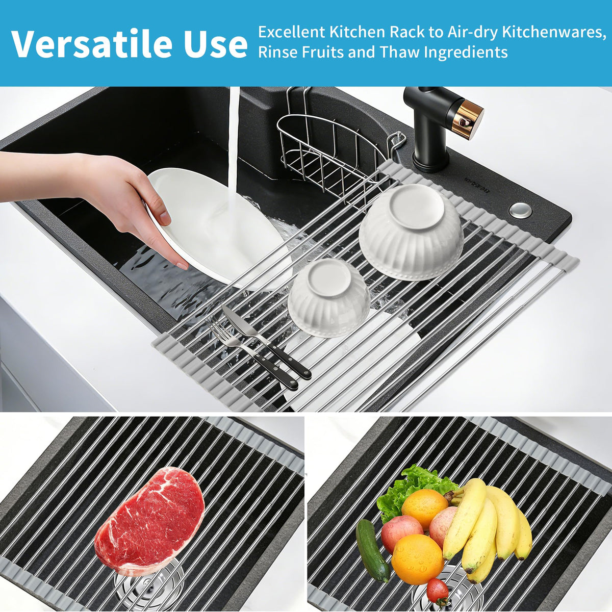 HAYAWEY silicone coating prevents slipping while drying utensils