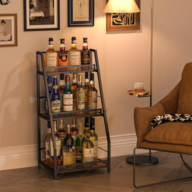 Hayexiha 3-tier liquor stand side view highlighting stepped design.