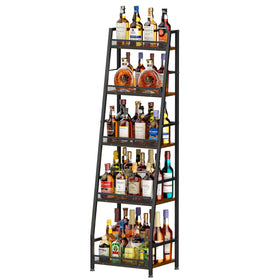 Hayexiha 5-tier trapezoid stand displaying bottles with easy visibility and access.