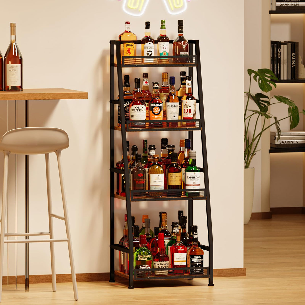 Hayexiha bar corner display stand adds functional décor to the space