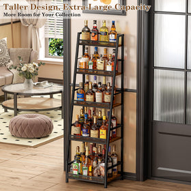 Hayexiha stepped visible display showing bottles within reach for entertaining.