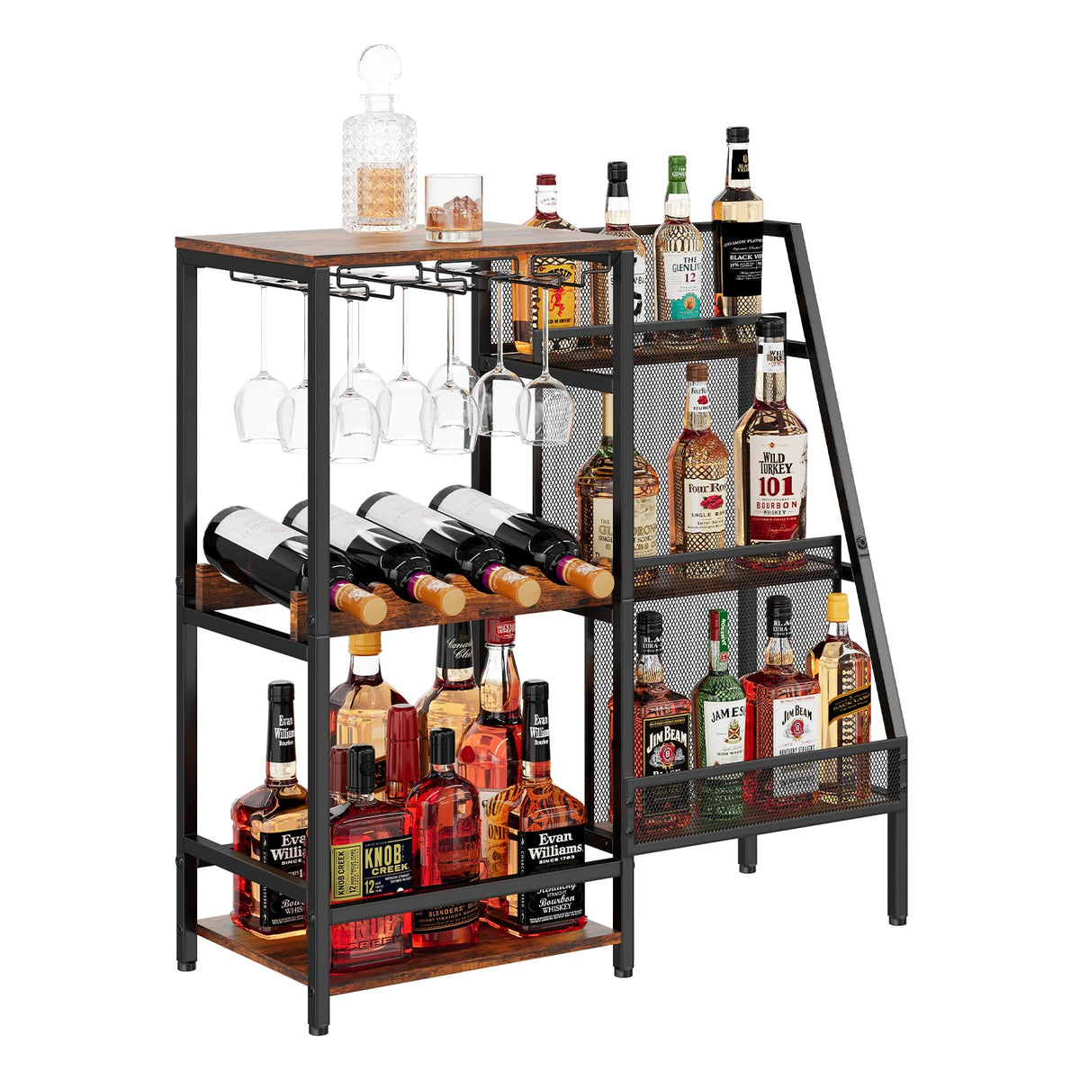Hayexiha sturdy MDF and iron frame supports heavy bottles