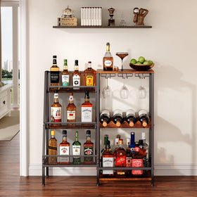 Hayexiha versatile liquor stand left view showing ample bottle storage