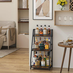 Hayexiha vintage brown finish wine rack adds classic ambiance.