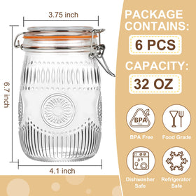 HAYHOI embossed sunflower pattern jar design with secure grip.