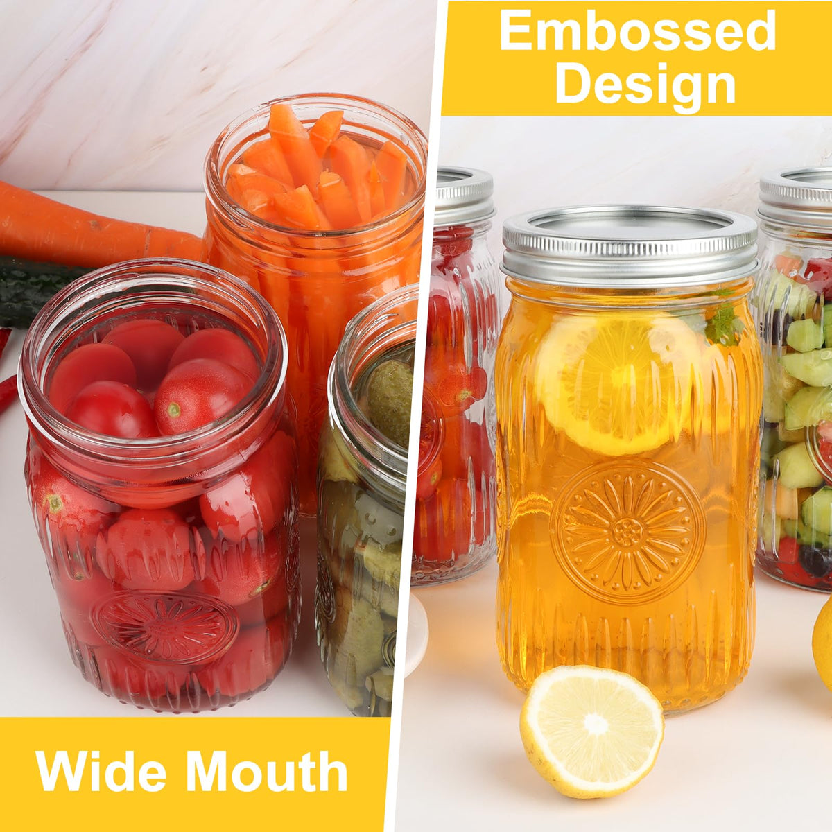 HAYHOI 32 oz mason jars ideal for pantry storage and preserves