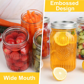 HAYHOI 32 oz mason jars ideal for pantry storage and preserves