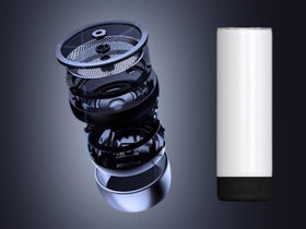 Hayins Bluetooth sublimation tumbler with lid in use at an outdoor gathering.