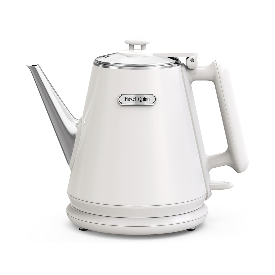 Hazel Quinn electric kettle in pearl white, cordless convenience for easy pouring