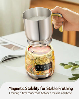 Hazel Quinn Milk Frother 304 stainless interior preserves flavor