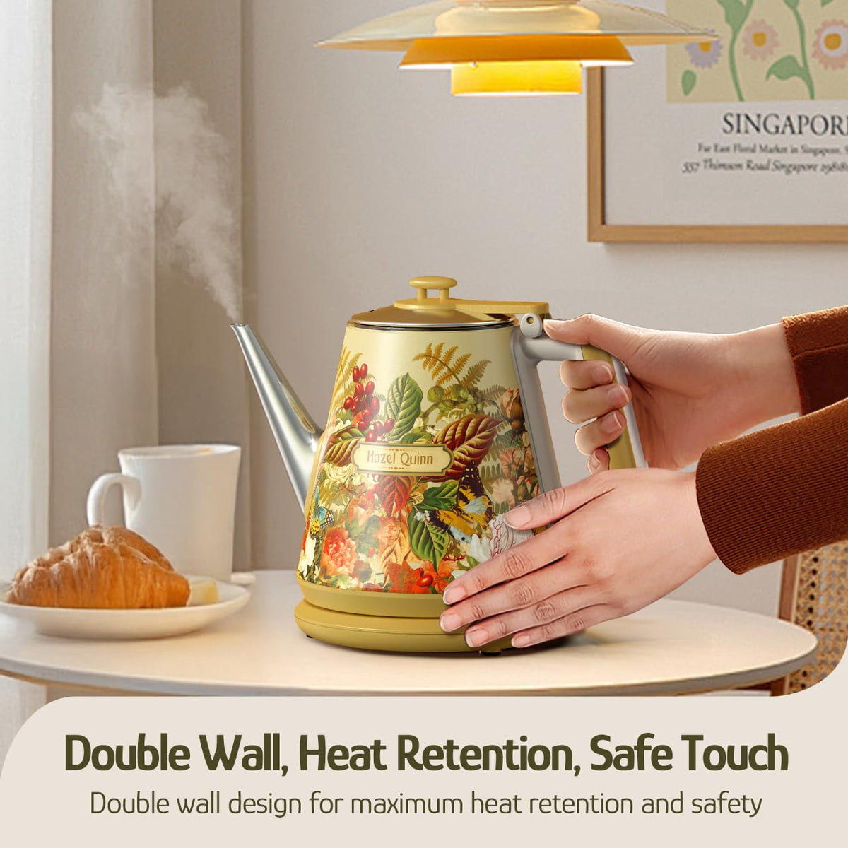 Hazel Quinn Retro auto shut-off provides safe, unattended boiling