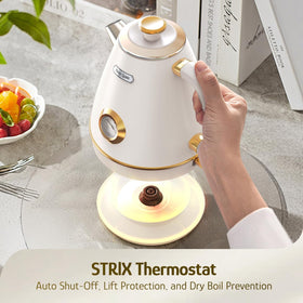 Hazel Quinn Retro Kettle pearl white design for a stylish kitchen upgrade.