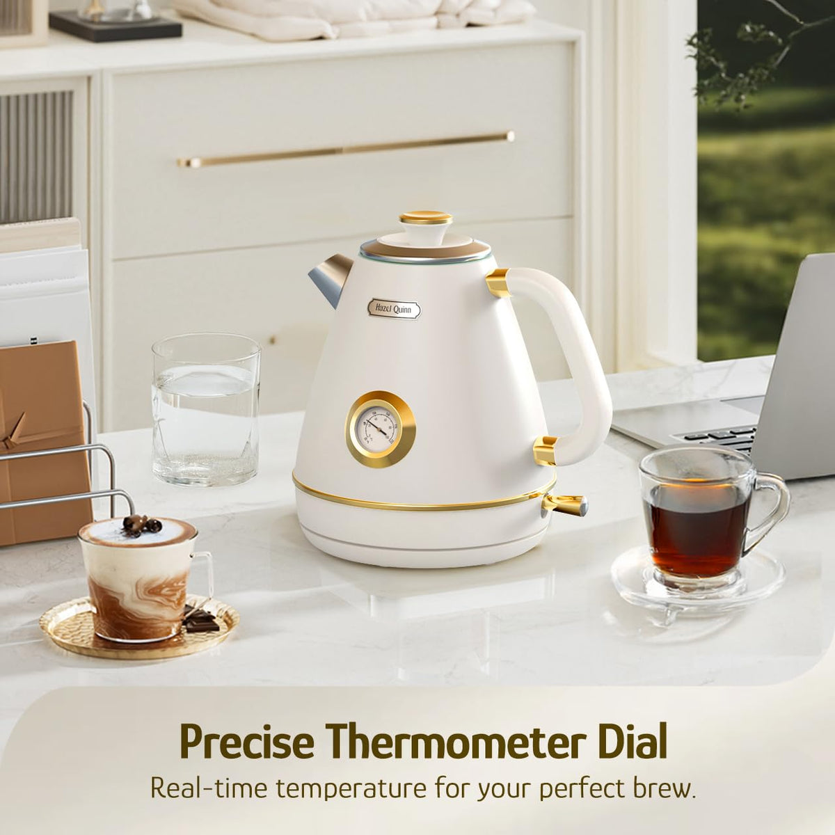 Hazel Quinn Retro Kettle stainless interior for BPA-free water contact.