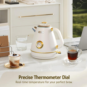 Hazel Quinn Retro Kettle stainless interior for BPA-free water contact.