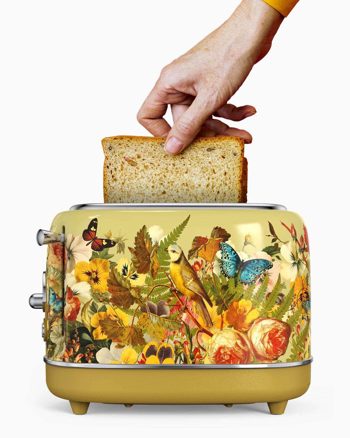 Hazel Quinn toaster reheating slices to restore warmth and texture.