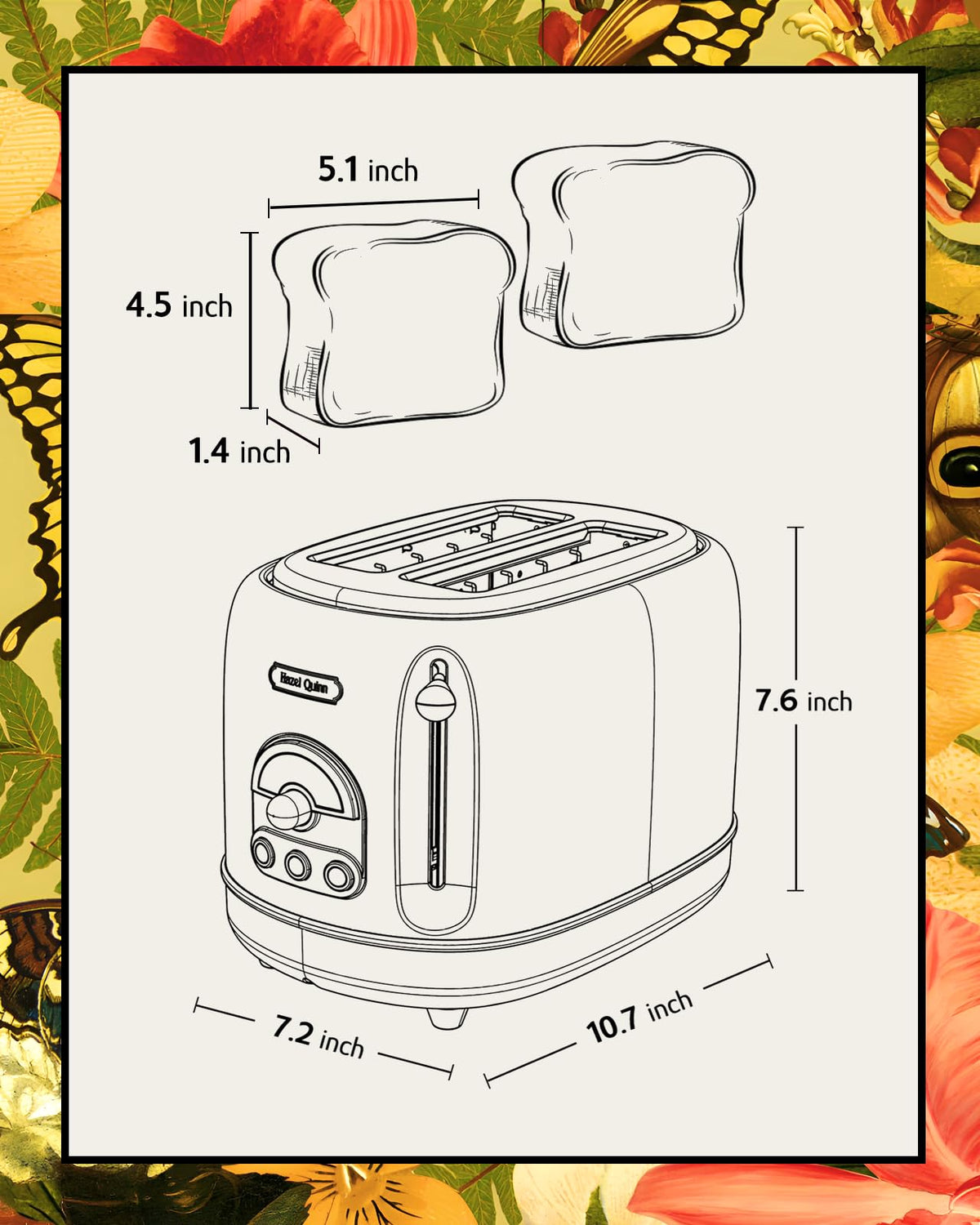 Hazel Quinn retro design toaster in a modern kitchen.