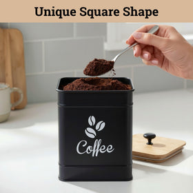 HB Design Co 40 oz capacity ideal for beans, grounds, or pods.