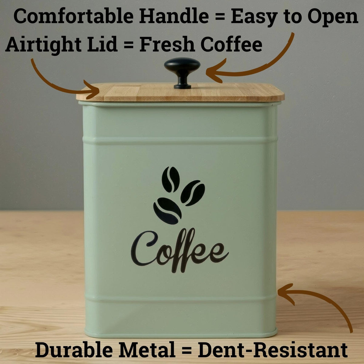 HB Design Co 40oz coffee storage for beans, grounds or pods.