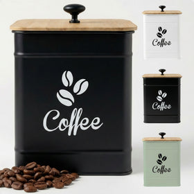 HB Design Co Airtight Coffee Canister with 40 oz capacity keeps beans fresh on the counter.