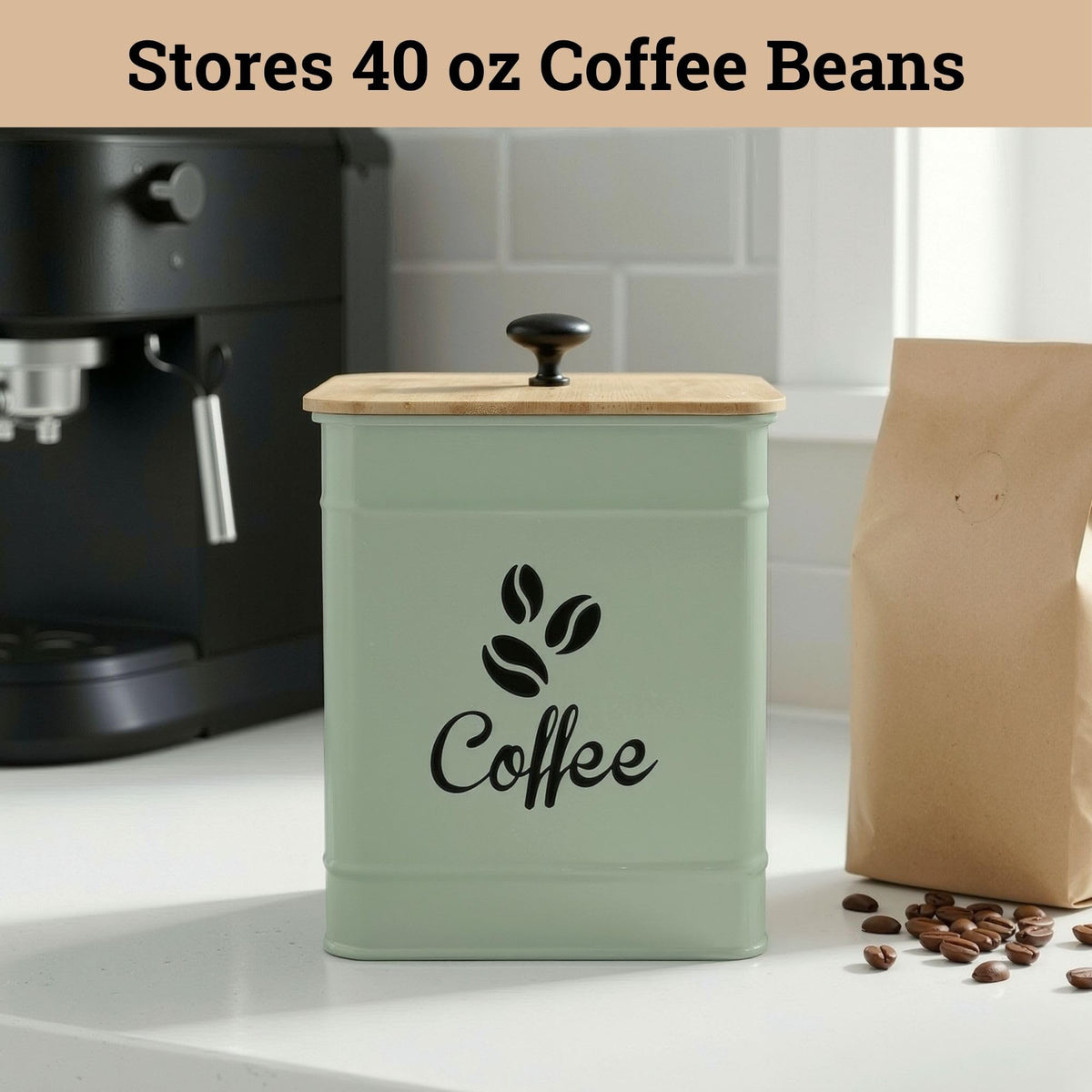 HB Design Co Bamboo lid with rubber seal maintains moisture control.