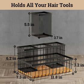 HB Design Co compact organizer fits vanity or dresser for quick styling sessions.