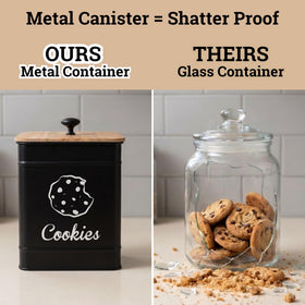 HB Design Co large capacity jar holds plenty of cookies without crowding countertops.