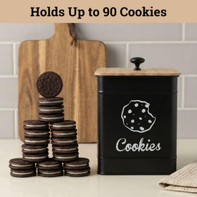 HB Design Co cookie jar matte black finish complements any kitchen decor while storing treats.