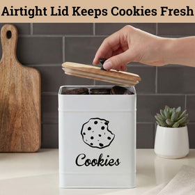 HB Design Co counter display cookie jar keeps treats within reach.