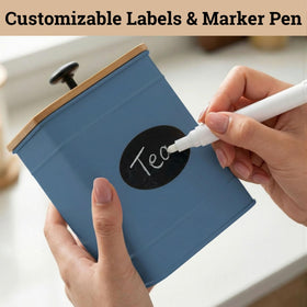 HB Design Co. customizable chalkboard labels add flexible organization options.