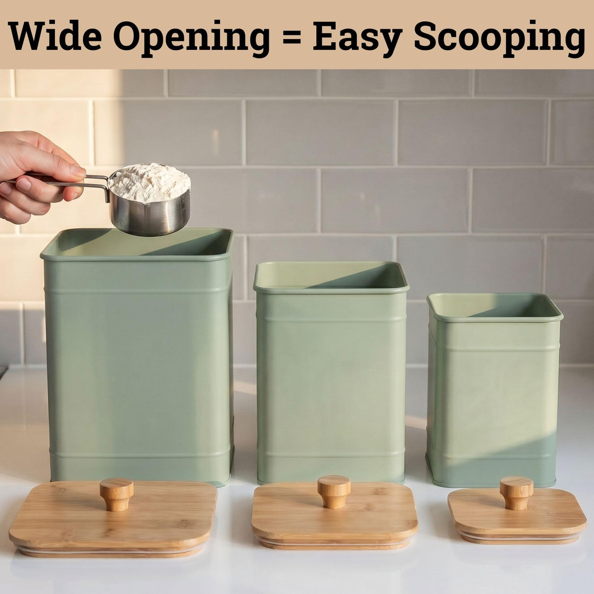HB Design Co decorative kitchen storage on display complements various styles.