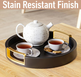 HB Design Co round tray with handles eases transport between rooms