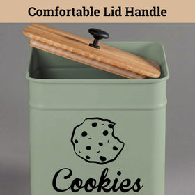HB Design Co durable iron cookie tin is simple to wipe clean