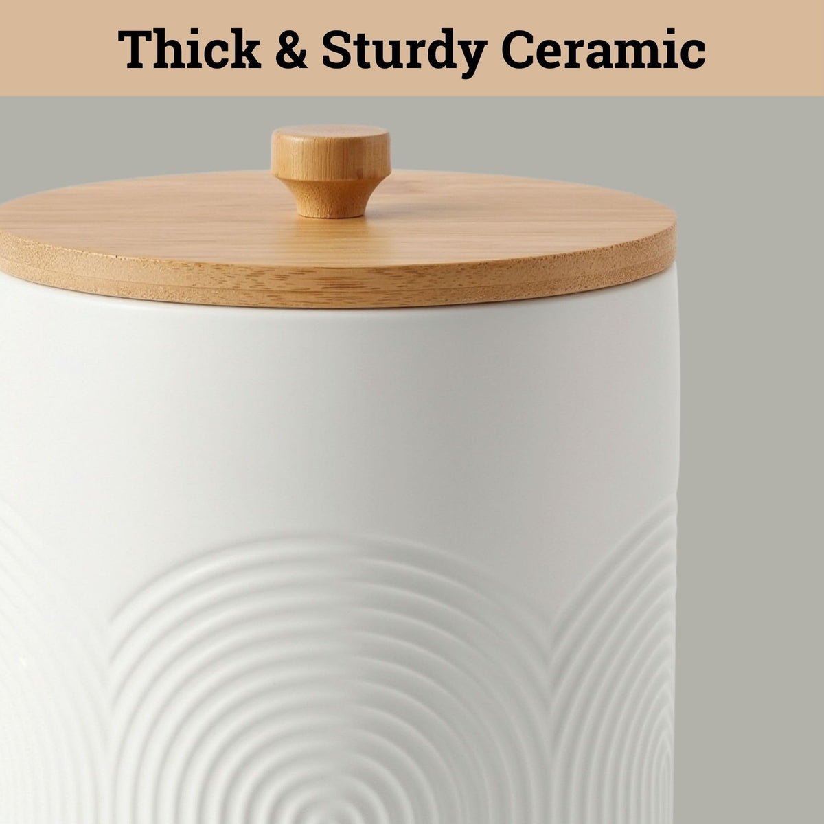HB Design Co flour and sugar containers keep pantry staples neatly organized.