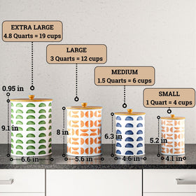 HB Design Co. flour, sugar, and coffee storage ideas with canisters.