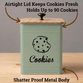 HB Design Co large 1-gallon green iron tin on kitchen counter
