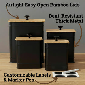 HB Design Co canisters with airtight bamboo lids protecting contents