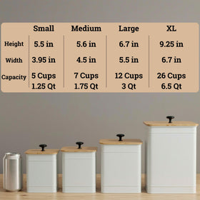Sturdy iron jars offer durable, break-resistant kitchen storage