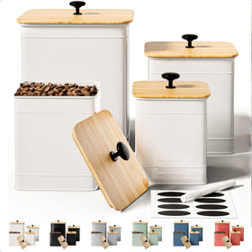 HB Design Co kitchen canisters set of four on a countertop for organized storage