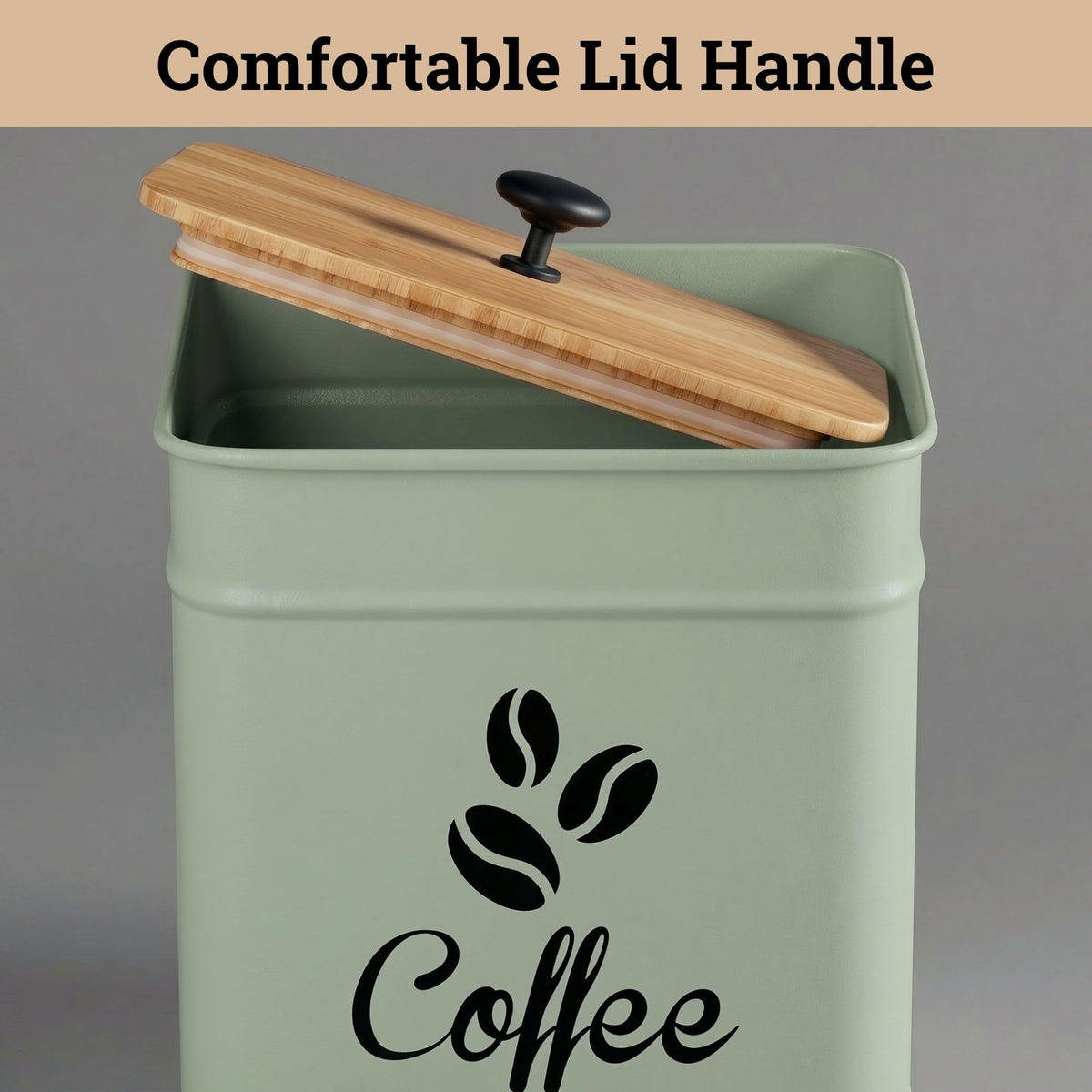 HB Design Co Rubber-lined lid keeps air out and aroma in.