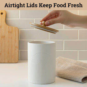 HB Design Co airtight lids keep dry ingredients protected and accessible while baking.