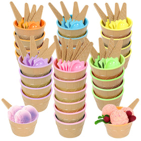 Hbaushun colorful ice cream bowls set for family desserts and parties.