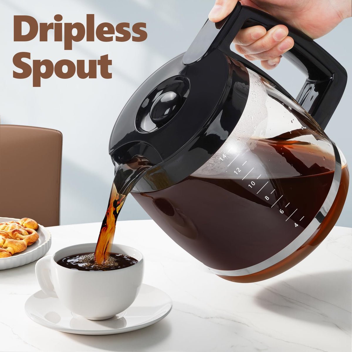 HBCyole easy-to-clean spout supports mess-free pouring.