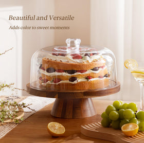 HBlife acacia wood base offers durable, food-safe support.
