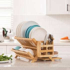 HBlife designed drying rack enhances counter organization and kitchen cleanliness.