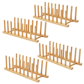 HBlife bamboo dish rack front view showing compact design and space savings