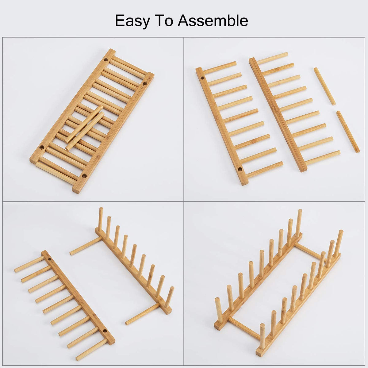 HBlife bamboo dish rack kitchen cabinet fit for organized drying