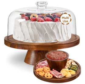 HBlife cake stand with lid showcases pastries while keeping them fresh.