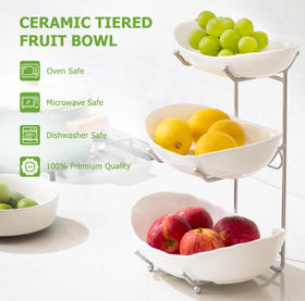 HBlife Glossy ceramic fruit bowl close-up highlighting stain resistance.