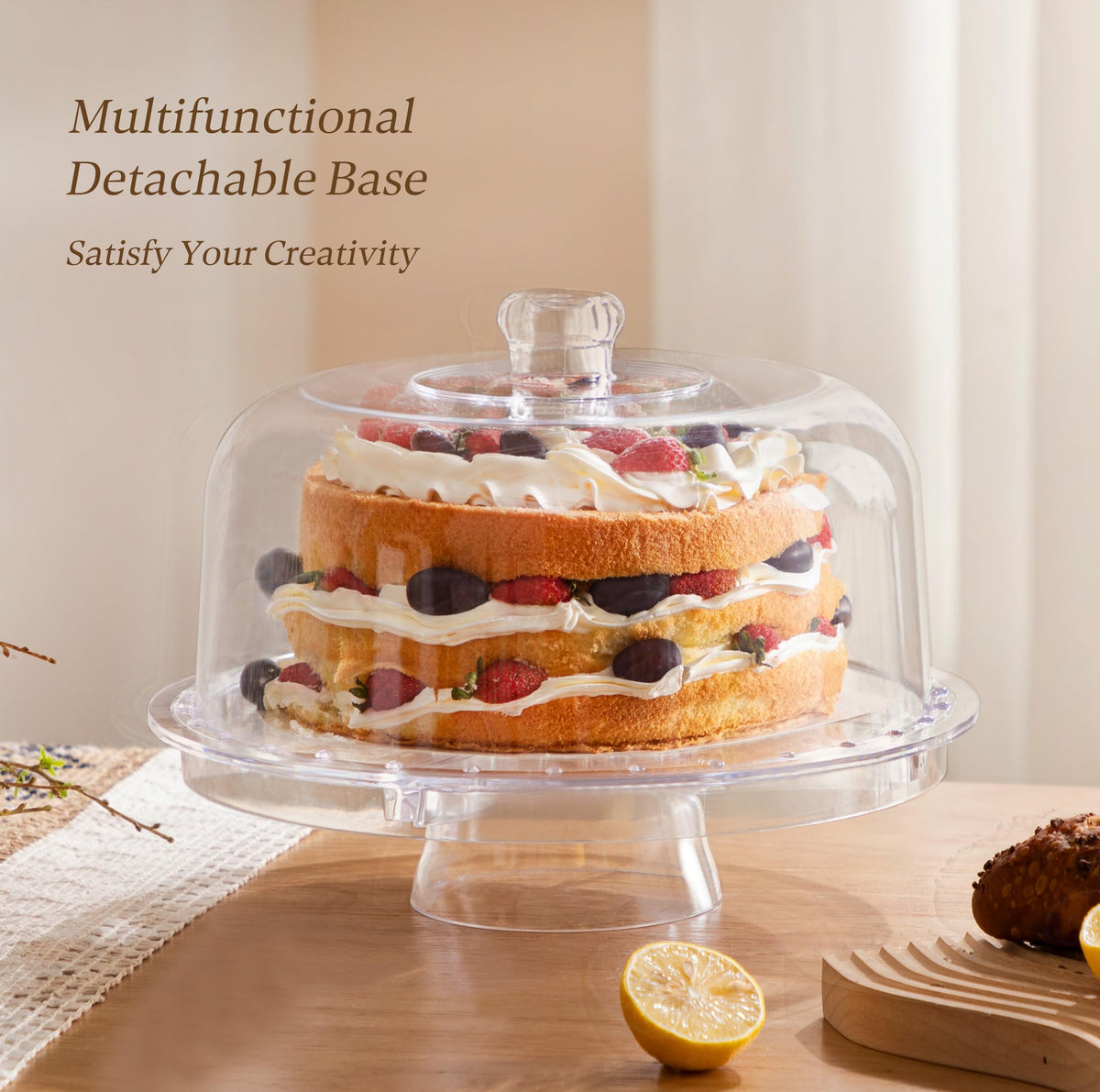 HBlife clear acrylic display keeps baked goods visible and appealing